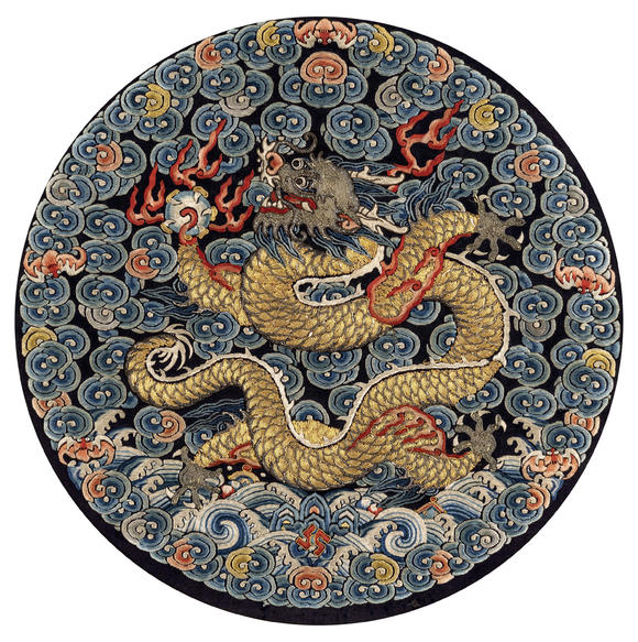 上氏拍賣海上金龍紋刺繡補子