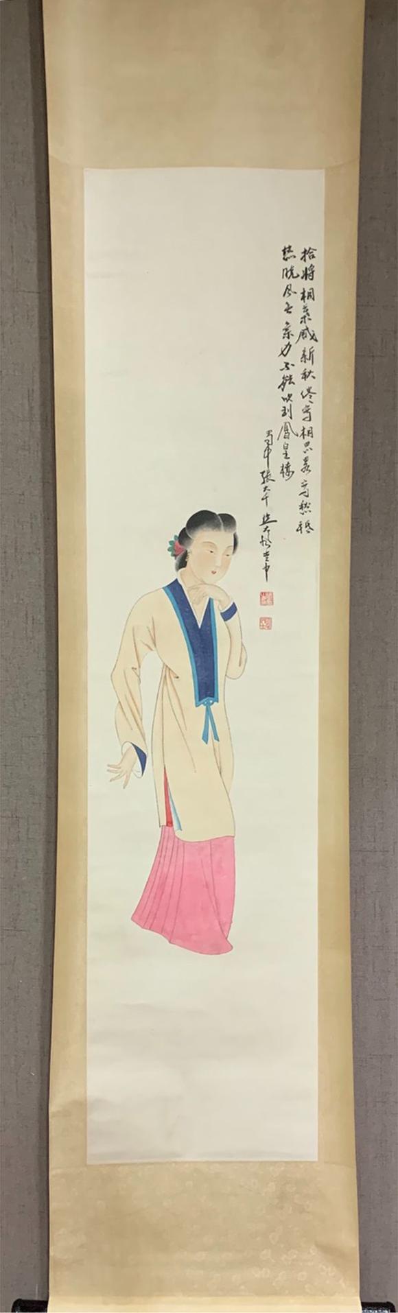 日本松町古美張大千 仕女
