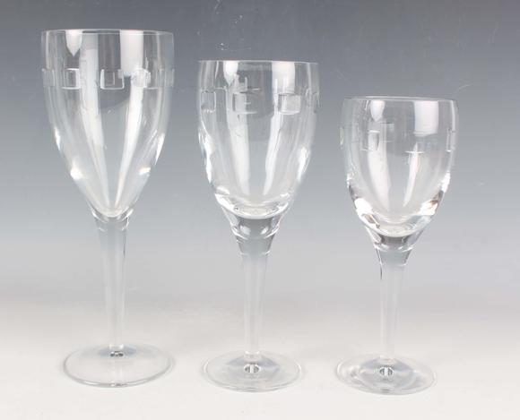 TooveysA part suite of Waterford Geo Oden pattern glasses, designed by John