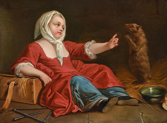 DreweattsNICOLAS BERNARD LéPICIé (FRENCH 1735-1784), A YOUNG PEASANT GIRL WITH A MARMOT