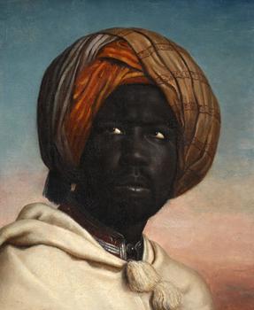 ? CIRCLE OF HORACE VERNET (FRENCH 1789-1863), PORTRAIT OF A MOOR, WEARING A TURBAN