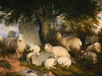 THOMAS SIDNEY COOPER (BRITISH 1803-1902), REPOSING ON GOD'S ACRE, TOGETHER WITH A SKETCH (2)