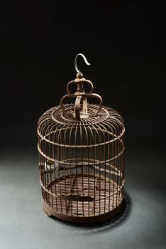 創(chuàng)匯期 老竹圓筒形鳥籠配鳥食罐