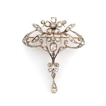 Jugendstilbrosche ca. 1,6 ct