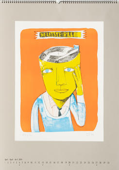 A graphic calender with 12 original art prints.