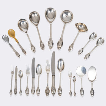 Evald Nielsen (Stubbek?bing 1879 - Kopenhagen 1958). An Extensive Cutlery No. 6 'Grape Pattern'.