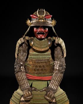 AN OKEGAWA NIMAI-DO GUSOKU (TWO-PIECE CUIRASS ARMOR) AND SO-FUKURIN SUJIBACHI KABUTO