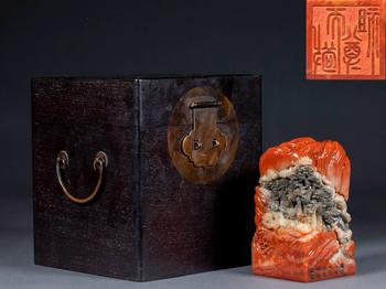 清雍正 敬天尊祖 壽山石印章