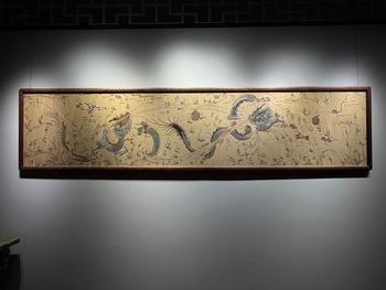 清代 粵繡《雙龍戲珠》