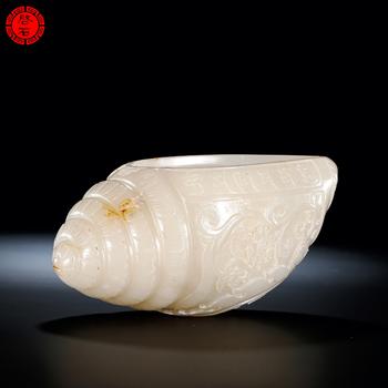 清 文殊菩薩六字真言法螺（帶木座）