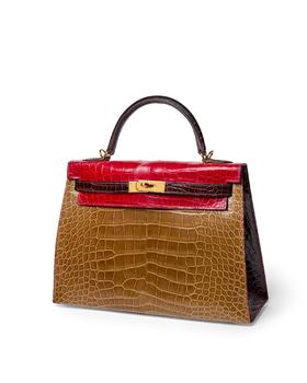 Hermès.

A rare special order tri-colour Kelly 32, 2020, of Paille