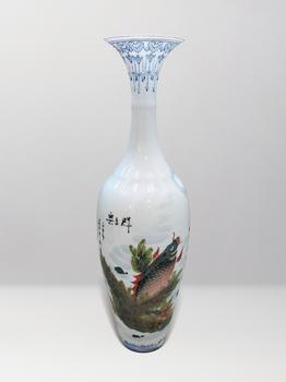 薄胎群魚樂觀音瓶