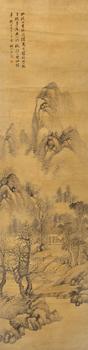 汪琨  山居伴鶴圖