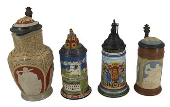 Collection of 4 Steins Including Mettlach &amp; More.