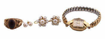 JEWELRY. Assorted 14kt Gold and Costume Jewelry.