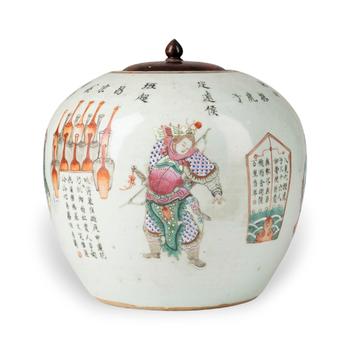 EIN FAMILLE-ROSE-INGWERTOPF MIT DARSTELLUNGEN AUS \'WU SHUANG PU\'