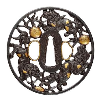 An iron tsuba. 18/19th century