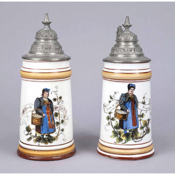 Pair of beer mugs with lithophane i