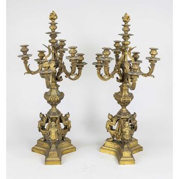 Pair of large ceremonial candelabra