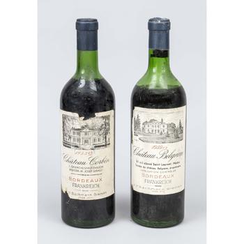 2 bottles of red wine, France, mid-