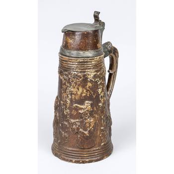 Pitchers with pewter mountings, mid