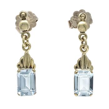 Aquamarine stud earrings circa 1930