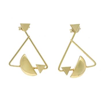 Geometric design stud earrings GG 3