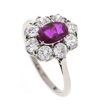 Ruby Old-Cut Diamond Ring WG 585/00