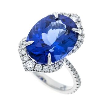 Tanzanite Brilliant-Cut Ring in 950