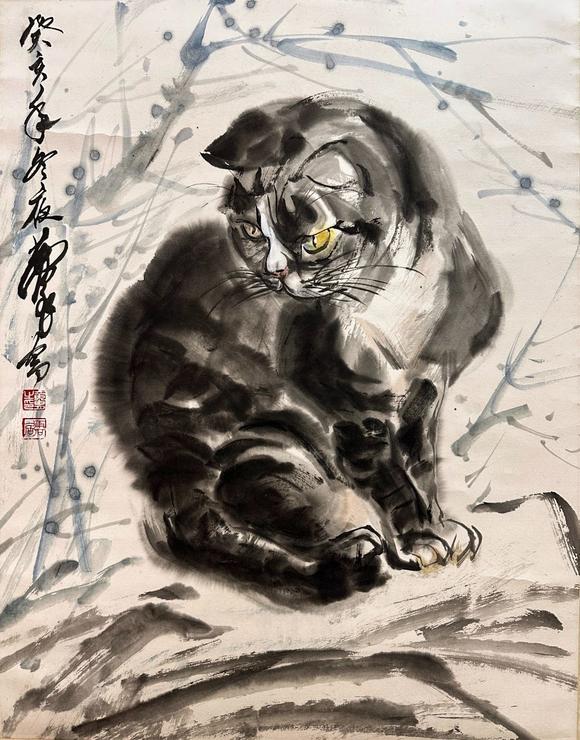 山東瑞蚨興拍賣貓 46*59 紙本立軸