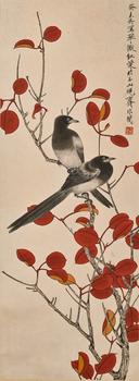 花鳥 89*33 紙本立軸