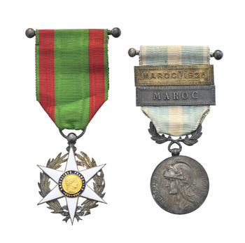 France, lot de 2 décorations : Médaille coloniale et Ordre du Mérite Agricole