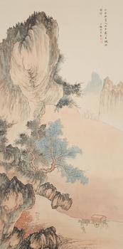 陳少梅紙本山水圖畫