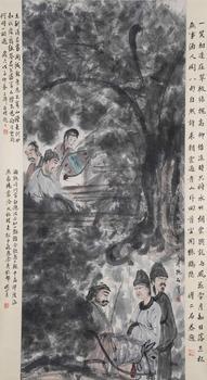傅抱石紙本人物圖畫
