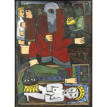 signed Zimmer, 1980s, large figurat