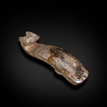 Warring States Period, Jade Belt Hook with Dragon Head