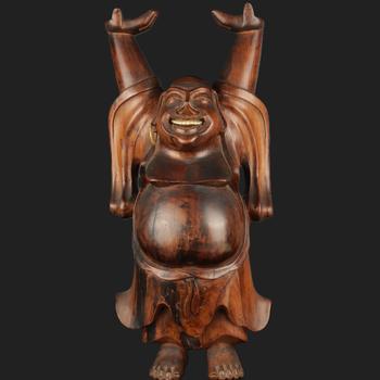 木雕布袋置物 僅限日本國(guó)內(nèi)運(yùn)輸