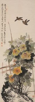 雀石雙雀[藏家得自瀚海拍賣]