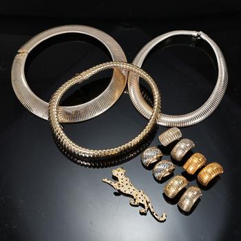 Vintage 80s Tubogas Gas Pipe Style Necklace And Earrings