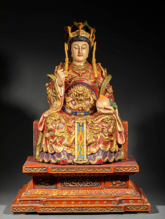 億品兆富株式會(huì)社（AALPZF）木雕 漆金 加彩 媽祖像