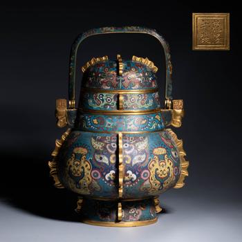 清乾隆 景泰藍(lán)提樑輶