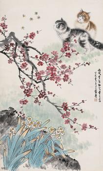 曹克家 雙貓圖