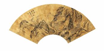 唐寅  山水扇面