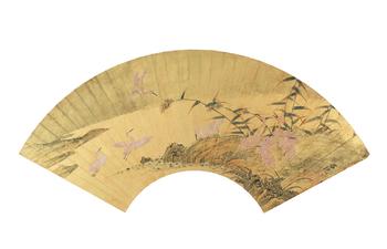 呂紀(jì)  花鳥扇面