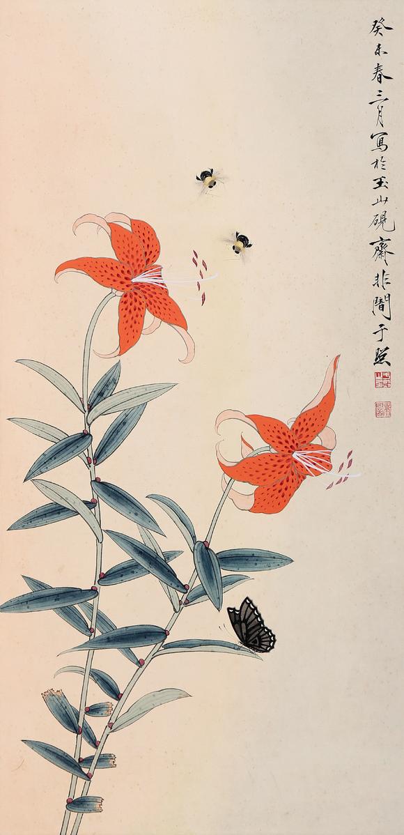 東京銀座（古美術(shù)宋磁）|日本東京銀座古美術(shù)春季拍賣(mài)會(huì)于非闇  蝴蝶花卉