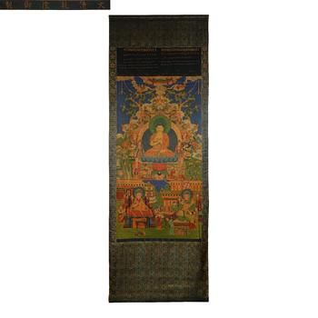 大清乾隆禦制 藏傳經(jīng)文刺繡釋迦牟尼佛唐卡