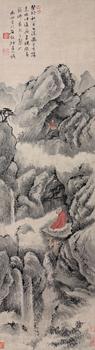 石谿（1612-1692）　山水　紙本立軸