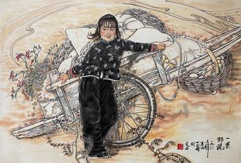 劉文西（1933-2019）　一束野花　紙本鏡心