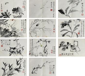 張大千（1899-1983）於非闇（1889-1959）　花鳥(niǎo)冊(cè)　紙本冊(cè)頁(yè)