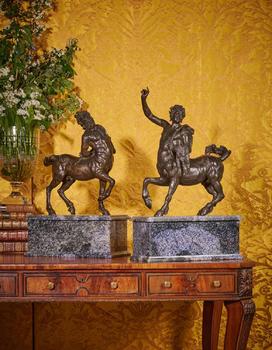 AFTER THE ANTIQUE, A LARGE PAIR OF BRONZE FIGURES OF THE FURIETTI CENTAURS, ITALIAN